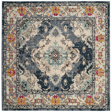 Safavieh 9 x 9 ft. Square Monaco Power Loomed Rug, Navy and Light Blue MNC243N-9SQ